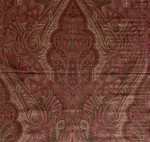 CLARENCE HOUSE ETRO Hyderabad Paisley Red Cotton Remnant New