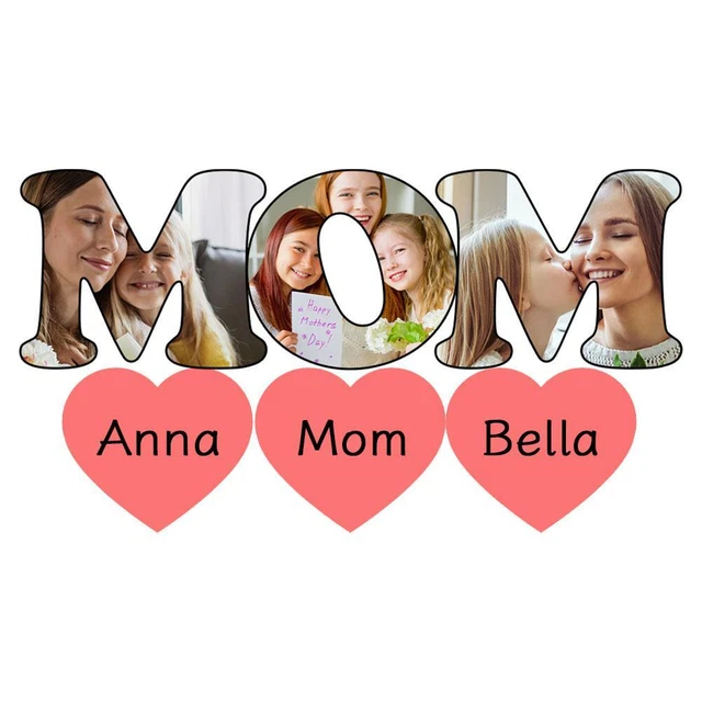 PERSONALIZED PHOTO AND Name MOM Lamp Custom Picture DAD Heart Led Night ...
