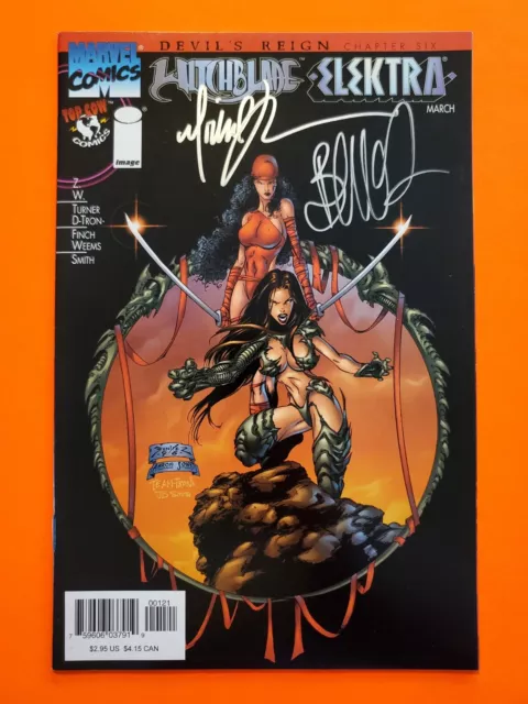 Witchblade/Elektra #1 (NM-) Art: Michael Turner (Signed: Michael Turner) 1997