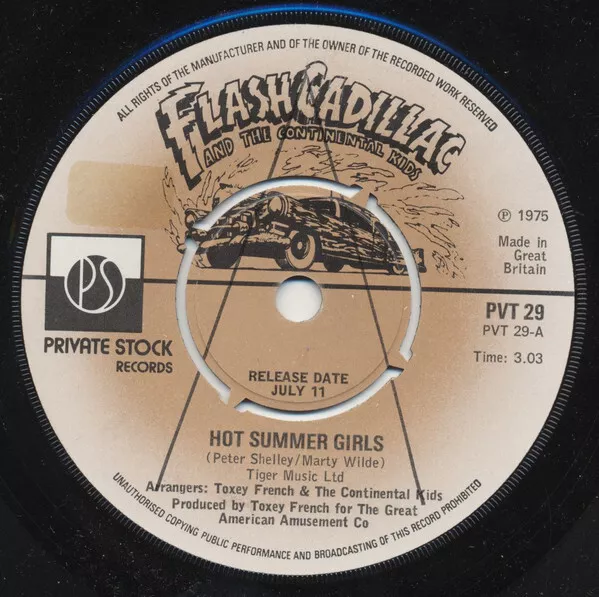 Flash Cadillac & The Continental Kids - Hot Summer Girls (7", Single, Promo)