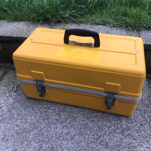 Telephone Engineers Tool  Equipment Storage Box British Telecom Yellow BT 1980s