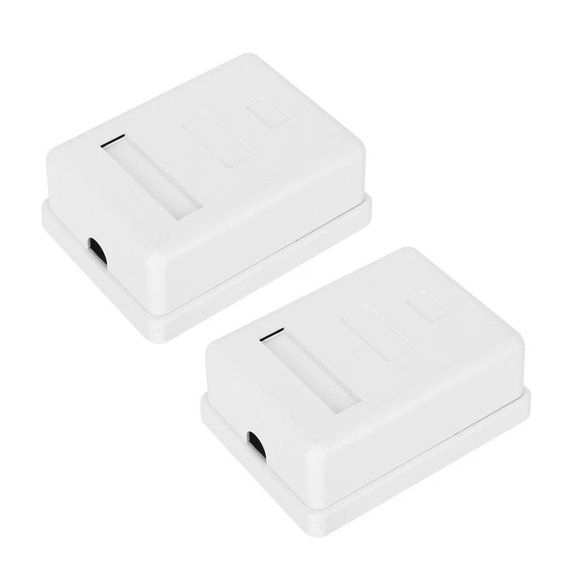 2Pcs Networks Box RJ45-8P8C Network Box CAT6 Desktop Information Box Single