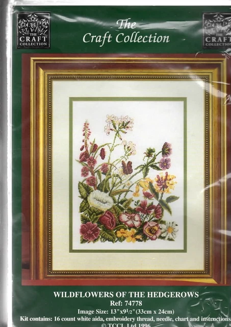 Kit Broderie Point De Croix Bucilla 40376 Cottage Anglais Fleurs - Toile Aida 14ct Complet Avec Fils Et Instructions