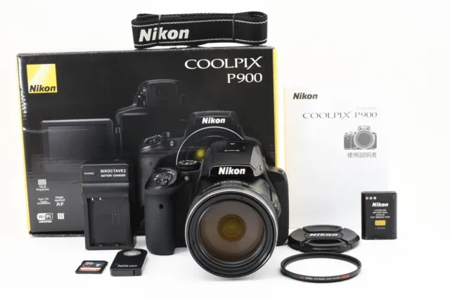 【Casi como nueva】Cámara digital Nikon COOLPIX P900 negra 16 MP de JAPÓN