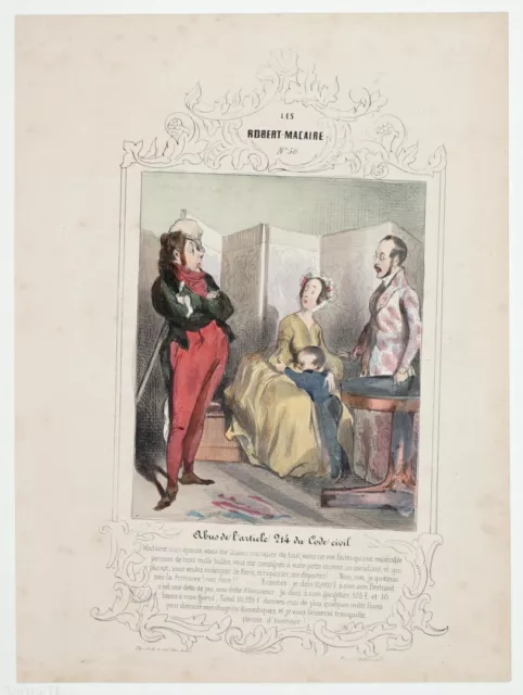 MEDIZIN - "Les Robert-Macaire N. 56" - kol. Lithographie um 1850 2