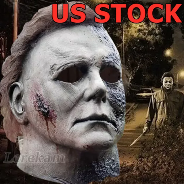 Michael Myers Full Mask Halloween Scary Kills Horror Movie Cosplay Costume Latex