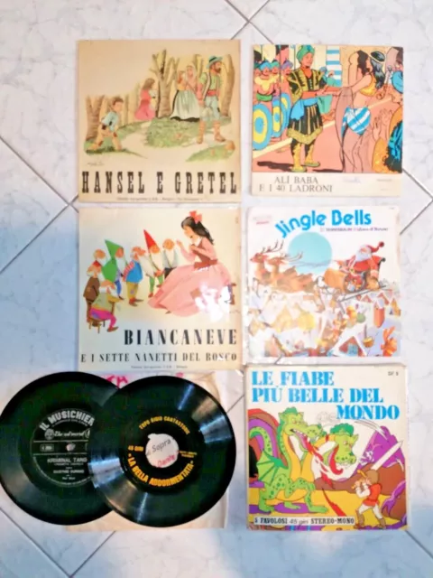 Vinile, Lotto 11 PZ. dischi, 45/33 giri, Vintage, Old Collection Fiabe anni '70.