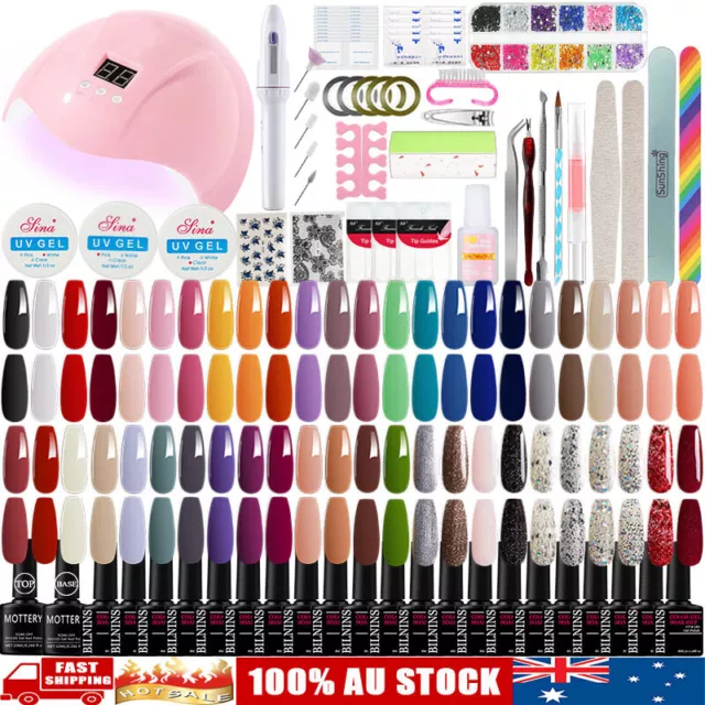 Gel Nail Polish Coat Full Starter Kit UV Nail Lamp Gel Nail Drill Manicure Set