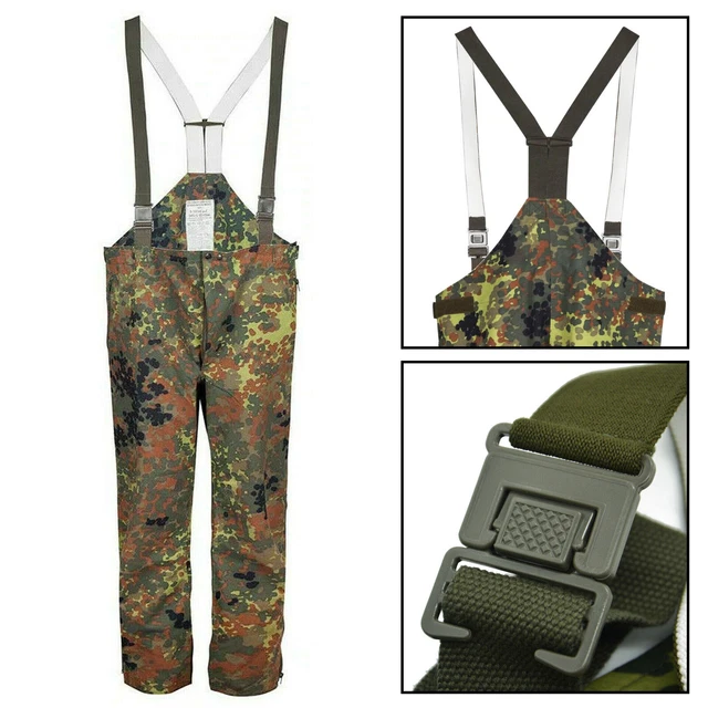 Pantaloni Militari Tedeschi Originali GoreTex Flecktarn - Impermeabili E Traspiranti - Taglia 34