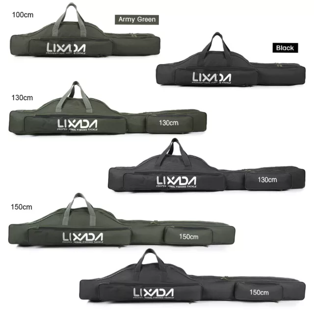 100cm~190cm Fishing Rod Holdall Bag Carry Case Luggage For Rods & Reels C2W2