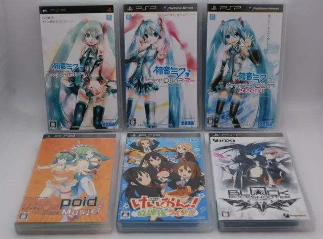 PSP Hatsune Miku Project DIVA 1 2 extend Megpoid K-ON! Black Rock Shooter 6Games