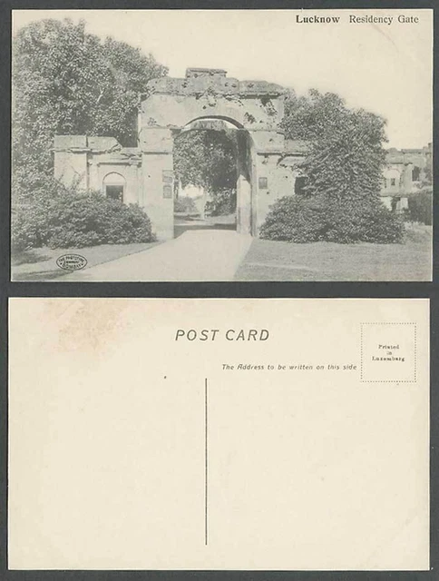 India Old Postcard Presidency Gate, Ruins, Lucknow, The Phototype Company Bombay