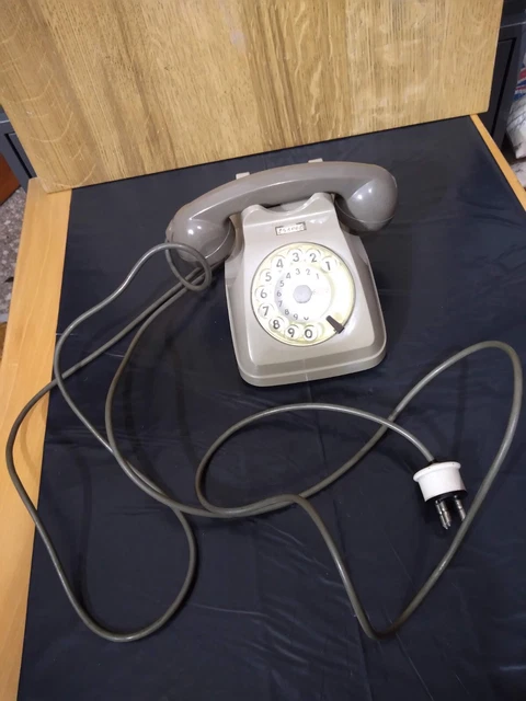 Funziona Telefono a disco GRIGIO  Siemens logo Face Standard 70 '80 scocca sana