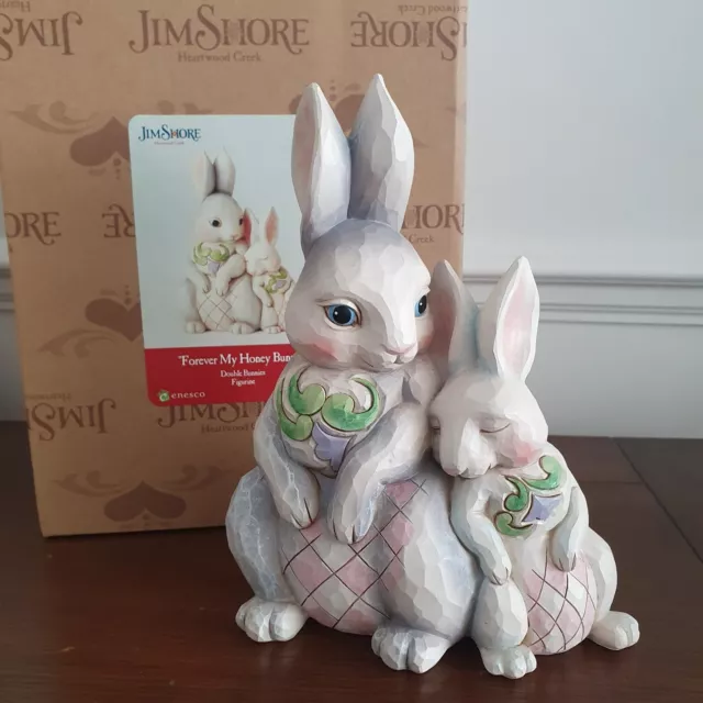 Jim Shore Heartwood Creek Forever My Honey Bunny Enesco Figurine Ornament Box