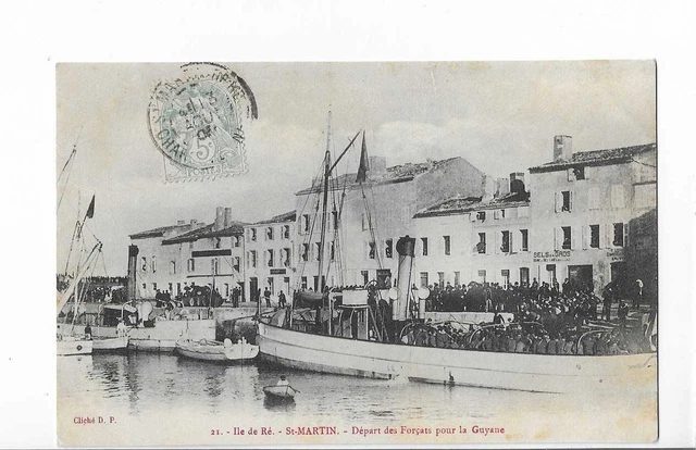 CPA Ancien – Île De Ré, Saint-Martin, Départ De Forçats Pour La Guyane – Années 1900