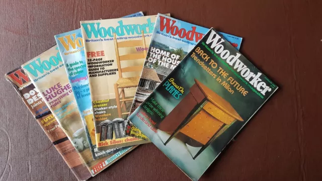 Woodworker magazine - Job lot of 6 from 1989 - Variuos condition.