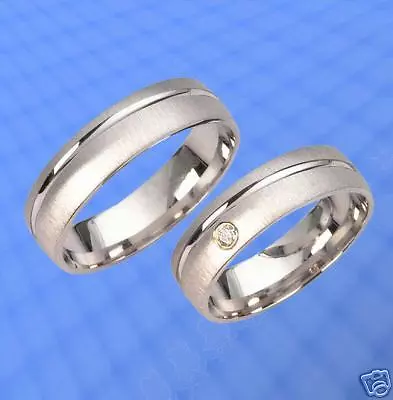 2 Klassische Ringe , Trauringe , Eheringe mit Stein , Silber 925 , J50-1