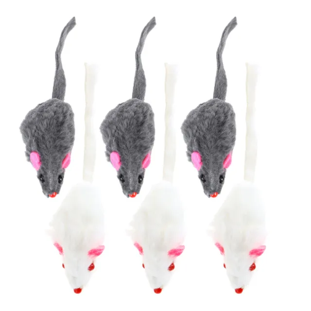 6pcs cat toys interactive for indoor cats squeaky fur mice chimmy plush for indo