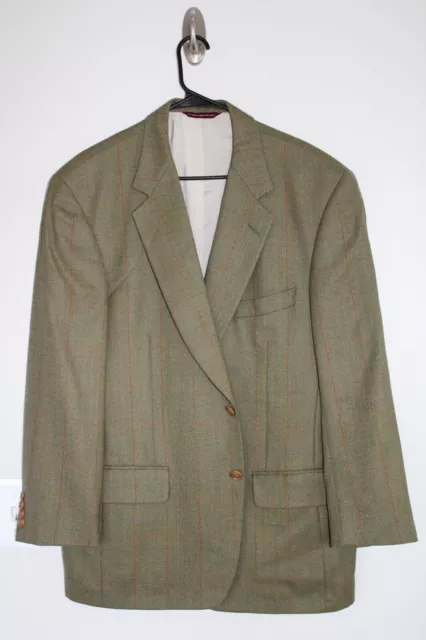 GREEN PLAID SAMUELSOHN 100% DORMEUIL WOOL SPORT COAT sz 44R blazer / suit jacket
