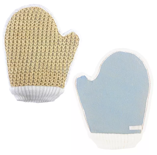 2x Waschhandschuh Peeling Sisal Bade Handschuh Wasch Lappen Schwamm Massage