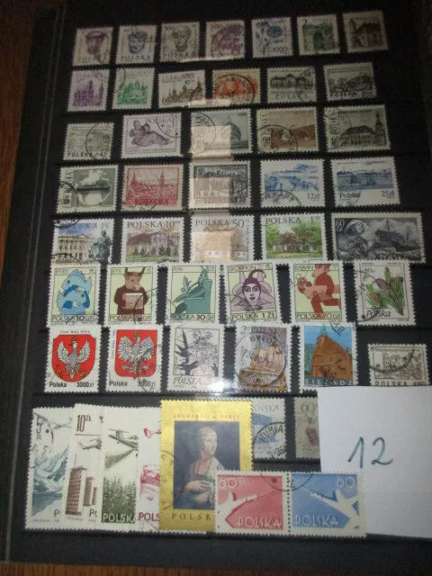 (Lot 12)  50 verschiedene Briefmarken Polen, gestempelt