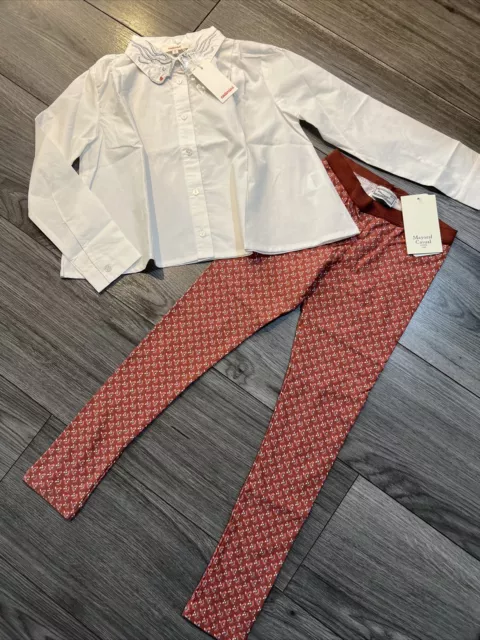 Girls Designer Outfit Bundle Catimini shirt  / Mayoral Leggings Age 6-7 BNWT