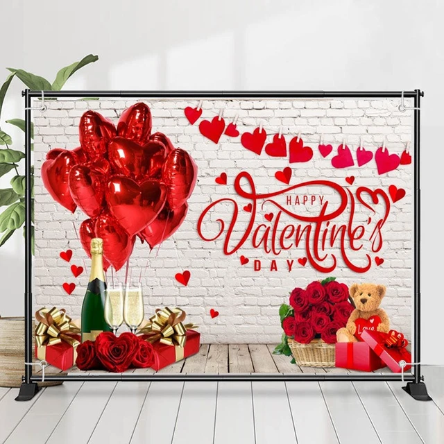 BRICK WALL RED Rose Heart Valentines Day Backdrop $37.79 - PicClick AU