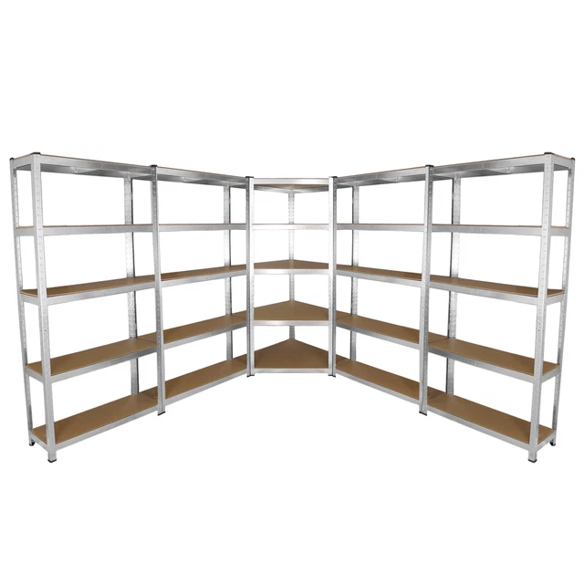 1 x unità angolare e 4 x 90 cm scaffalature / pacchetto scaffalature capannone in acciaio zincato