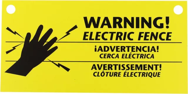 Zareba 680828 WS3 3-Pack Electric Fence Warning Signs