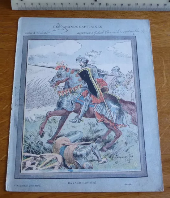 Ancien Protège-cahier Couverture "BAYARD" Les GRANDS CAPITAINES