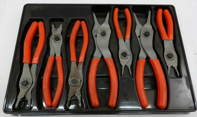 SNAP ON 7 PIECE RETAINING Ring Plier Set SRPCR107 Orange Vinyl