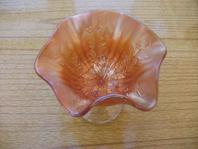Carnival Glass Fenton Holly Marigold Comport