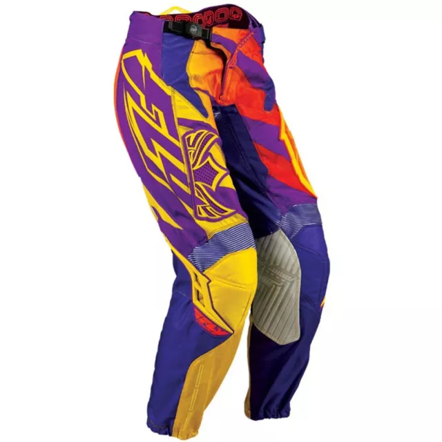 FLY Kinetic Ladies Women Motocross Pants Purple Yellow Enduro Crosspants Quad ATV MX