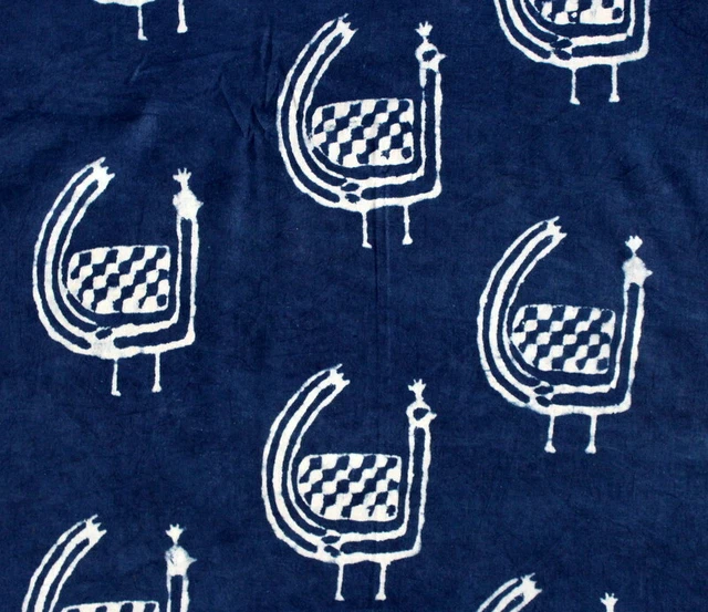 Indien Handmade Animal Main Bloc Imprimé 100% Doux Batiste Tissu Coton Par Yrd