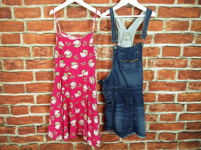 Girls Bundle Aged 12-13 Years Next Bluezoo Denim Dungarees Dress Unicorn 158Cm