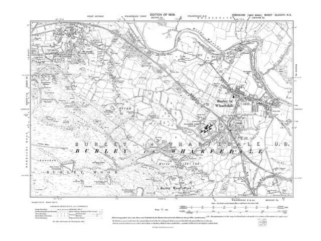 Old Map of  Ilkley (SE), Burley in Wharfedale, Yorkshire 1910 - Repro 186 NE