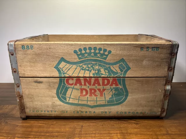 Canada Dry Ginger Ale 1950s Wooden Crate Box B-8B S-5-66 Vintage