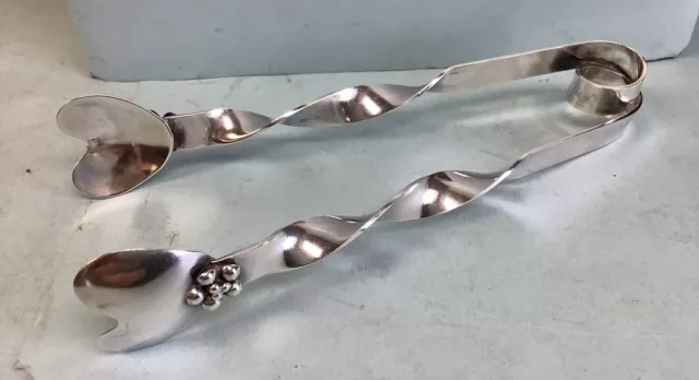 Vintage Sterling Silver Ice Tongs by Raffaele 7” L