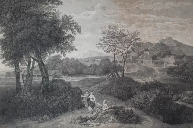 Gaspard Poussin Kupferstich Landschaft Italien Matthias Gottfried Eichler