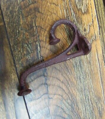Set of 4 Antique-Style Double Rustic Coat Hook Cast Iron Wall Mount Hardware 2