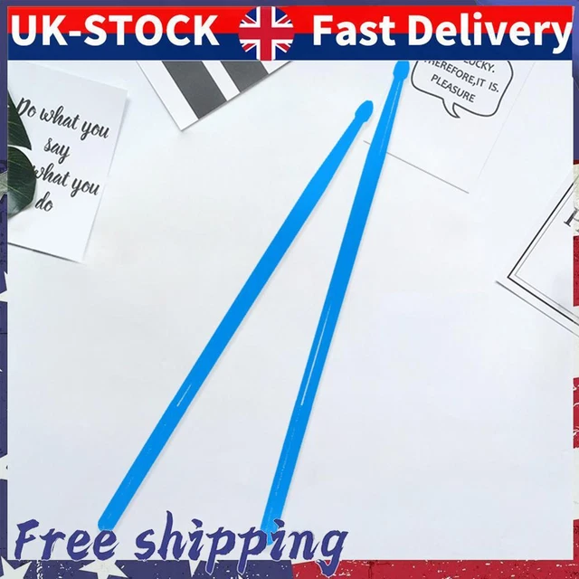 2 Pcs 4 Color Nylon Light Up Drum Sticks for Adults Kids Professional (Blue)