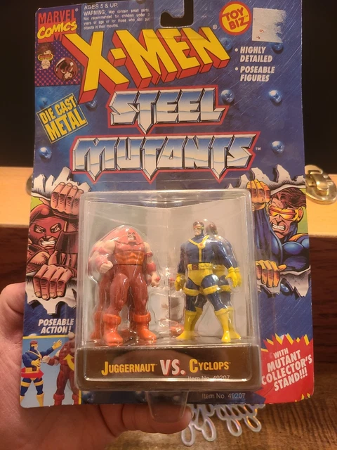 Vintage Toybiz 1994 Marvel X-Men Steel Mutants Juggernaut vs Cyclops New