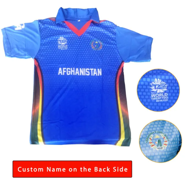 T20 Worldcup Cricket 2016 Afghanistan CA Official T-Shirt New Jersey Afghan ICC