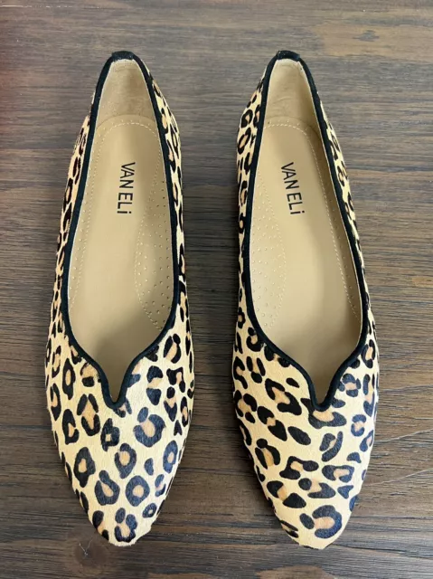 Vaneli Leopard Calf Hair Flats Size 8W BRAND NEW!!