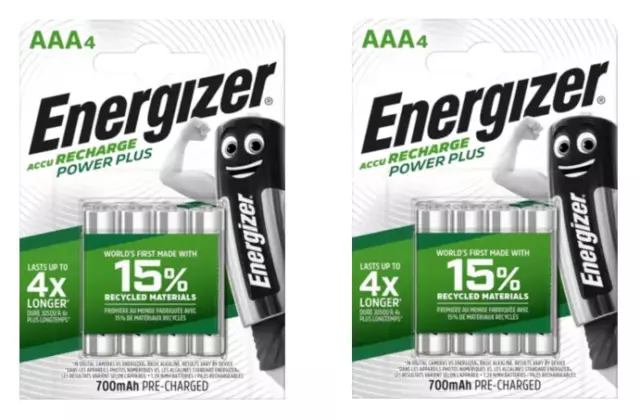 8 piles AAA ENERGIZER rechargeables accu Power Plus HR03 700 mAh