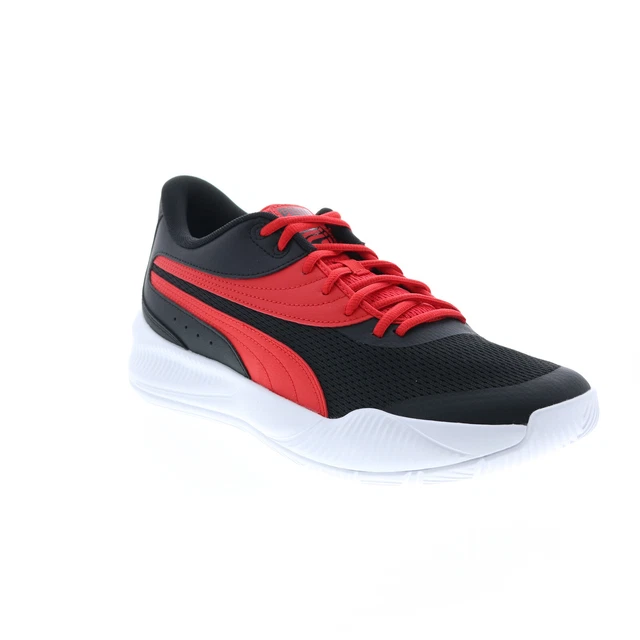 Puma Triple 37664001 Mens Black Canvas Lace Up Athletic Basketball Shoes