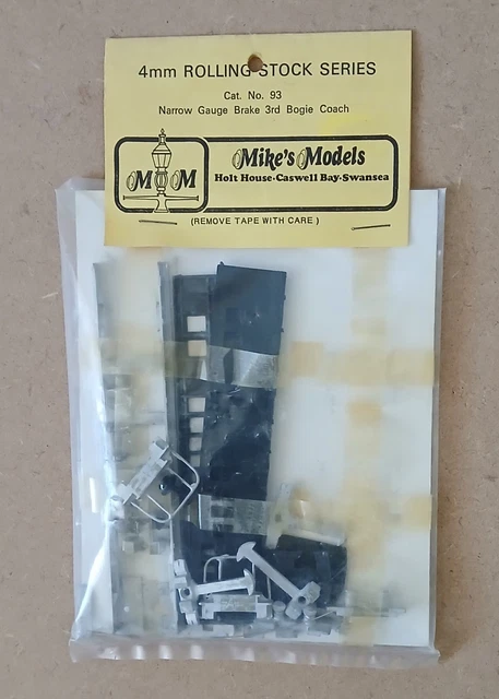 MIKES MODELS (009) Cat no 93 Narrow Gauge Bogie 3rd Coach kit, unopened ...