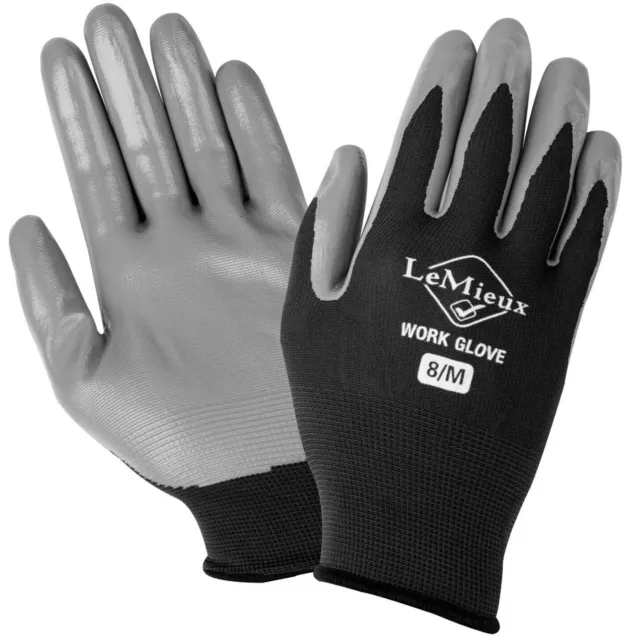 LeMieux Work Gloves Soft Lightweight Water Resist Yard Stable Garden Black/Navy