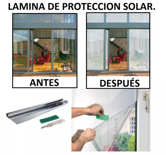 2X Lamina De Proteccion Solar Para Ventanas Efecto Espejo, Anti Rayos Uv Oferta