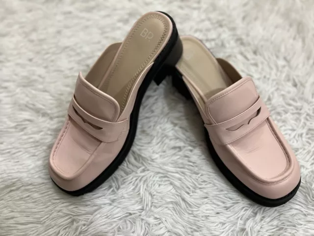 BP Chunky Mule Loafers Clogs Pink Womens Sz 11 Block Heel Spring Easter Y2K 2